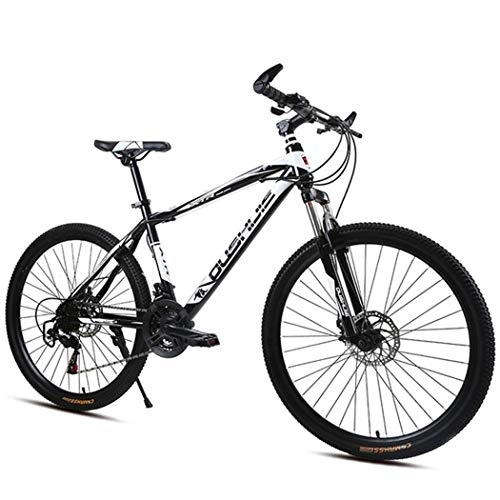Mountain Bike : JLFSDB Mountain Bike, Carbon Steel Frame Hard-tail Bicycles, Front Suspension And Dual Disc Brake, 26 Inch Mag Wheels (Color : Black, Size : 24-speed)