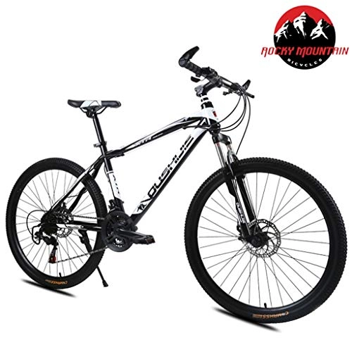 Mountain Bike : JLFSDB Mountain Bike Mountain Bicycles Unisex 26'' Carbon Steel Frame 21 / 24 / 27 Speed Disc Brake Dual Suspension (Color : White, Size : 24speed)