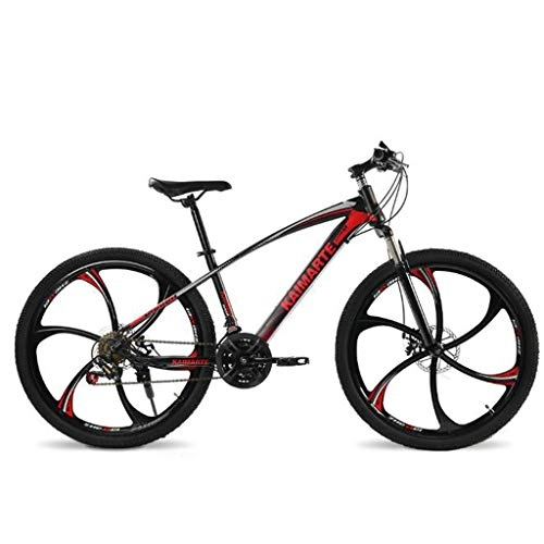 Mountain Bike : JLFSDB Mountain Bikes Bicycle MTB Ravine Bike 26 Inch Dual Disc Brake Front Suspension Mountain Bicycles, 21 24 27 speeds Carbon Steel Frame Hardtail Mountain Bikes (Color : Red, Size : 21 Speed)