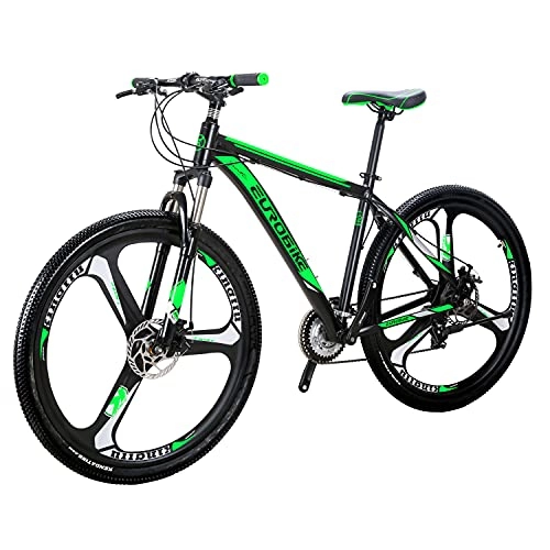 Mountain Bike : JMC Mountain Bike 29 Inches X9 Aluminum Frame 21 Speed MTB Bicycle (green 3-spoke mag wheel)
