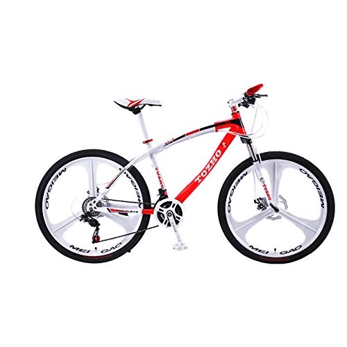 Mountain Bike : jooe Adult Mountain Bike 24 Inch Wheels Dual Disc Brake Men And Women 21 24 27 30 Variable Speed Integrated Wheel Student Bicycle, 30speed-Red