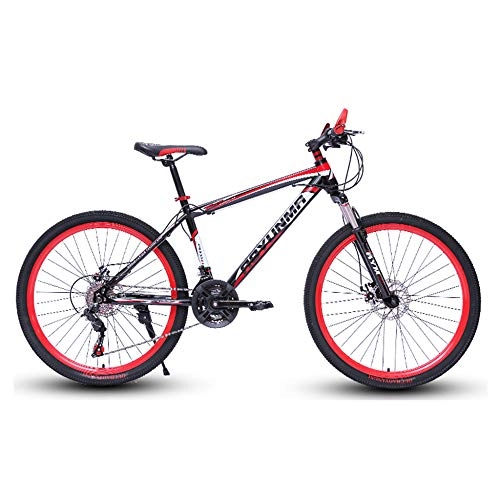 Mountain Bike : jooe Mountain Bike Bicycle 24 Inch Wheels 21 Variable Speed Male And Female Adults Dual Disc Brake Damping Bicycle