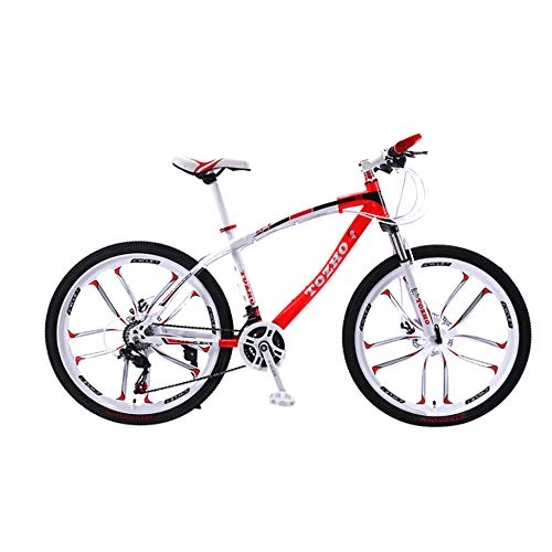 Mountain Bike : jooe Mountain Bike Bicycle 24 Inch Wheels Dual Disc Brake Men And Women 21 Variable Speed 10 Cutter Wheel Student Bicycle