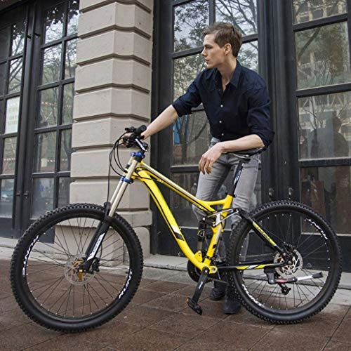 Mountain Bike : JXJ Mountain Bike 26 Inch 24 / 27 Speed Aluminum Frame Full Suspension Bicycle with Adjustable Seat, for Men / women