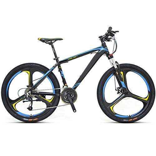Mountain Bike : JXJ Mountain Bike, 26 Inch Double Disc Brake, 27 Speed Aluminum Full Suspension Fram Bicycle, Adult Mtb with Adjustable Seat, 3 Cutter