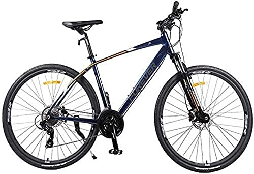 Mountain Bike : JYTFZD WENHAO MTB women 26-inch 27-speed mountain road vehicles, double disc aluminum hard tail mountain bike, the seat can be adjusted (Color:Grey) (Color : Blue)