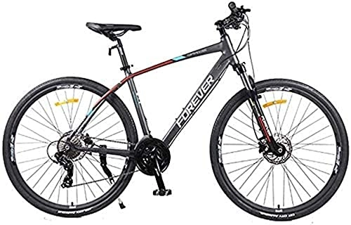 Mountain Bike : JYTFZD WENHAO MTB women 26-inch 27-speed mountain road vehicles, double disc aluminum hard tail mountain bike, the seat can be adjusted (Color:Grey) (Color : Grey)
