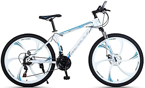 Mountain Bike : JZTOL 24 / 26 Inch Mountain Bike For Adult And Youth, 21 / 24 / 27 Speed Lightweight 6 Spoke Wheels Mountain Bikes Dual Disc Brakes Suspension Fork (Color : A, Size : 26 inch 21 speed)