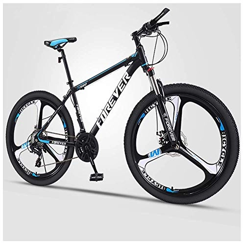 Mountain Bike : KaiKai 24-Inch Mountain Bikes, Overdrive Hardtail Mountain Bike, Mens Dual Disc Brake All Terrain Mountain Bike, High-carbon Steel, 21-24-27-30-Speed Anti-Slip Bikes, B 6 Spoke, 27 speed