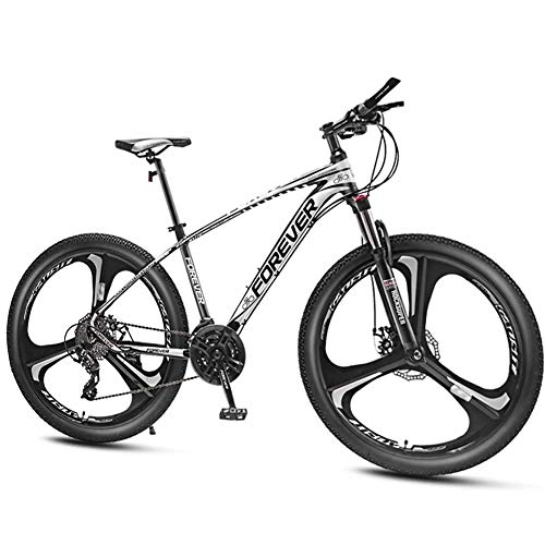 Mountain Bike : KaiKai 26-Inch Mountain Bikes, 24-27-30-33-Speed Bicycle, Adult Aluminum Frame Mountain Trail Bike, with Front Suspension Hardtail Mountain Bike, Mens Anti-Slip Bikes, gray 3 Spoke, 33 speed