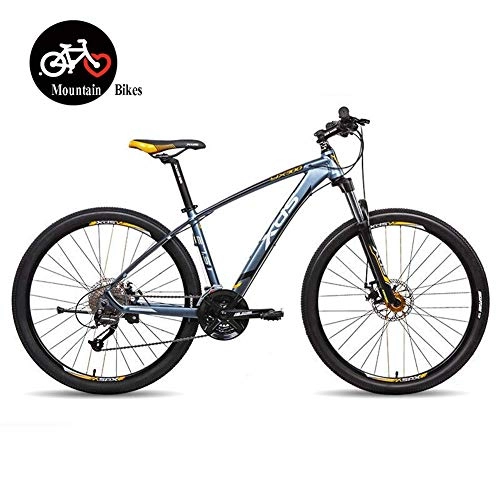 Mountain Bike : KaiKai 27.5-Inch Mountain Bikes, Adult Hardtail Mountain Bike, 27-Speed Dual Disc Brake Mountain Trail Bike, Men's Bicycle Aluminum Frame, All Terrain Mountain Bike, 17.5 inch blue, 27 speed
