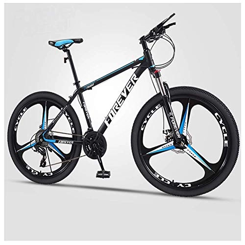 Mountain Bike : KaiKai Adult 24-Inch Mountain Bikes, 21-24-27-30-Speed Bicycle, High-carbon Steel Hardtail Mountain Bike, Men's Dual Disc Brake All Terrain Mountain Bike, B 3 Spoke, 27 speed