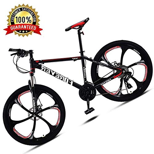 Mountain Bike : KaiKai Hardtail Mountain Bike 26 Inch Mens Trail Bike with Disc Brakes / Suspension Fork, 6 Spoke Wheels High Carbon Steel MTB Gravel Road Bike, Red, 30 Speed (Color : Red, Size : 27 Speed)