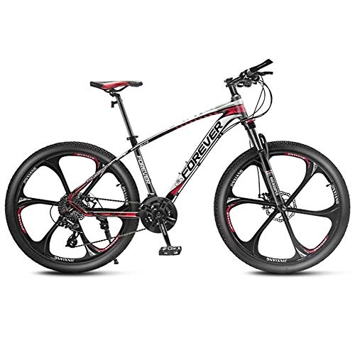 Mountain Bike : KaiKai Mountain Bikes 26-Inch, Adult Bicycle with Front Suspension, 24-27-30 Speed Mountain Bicycle, Mens Aluminum Frame Hardtail Mountain Bike, Women Anti-Slip Bikes, White 6 Spoke, 27 speed