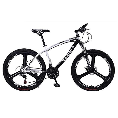 Mountain Bike : Kays Mountain Bike, 26 Inch Hard-tail Bicycles, Carbon Steel Frame, Double Disc Brake Front Suspension, 21 / 24 / 27 Speed (Color : Black, Size : 24 Speed)