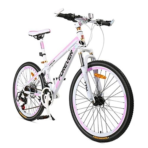 Mountain Bike : Kays Mountain Bike, 26 Inch Hardtail Mountain Bicycles, Carbon Steel Frame, Dual Disc Brake And Front Suspension, 24 Speed (Color : B)
