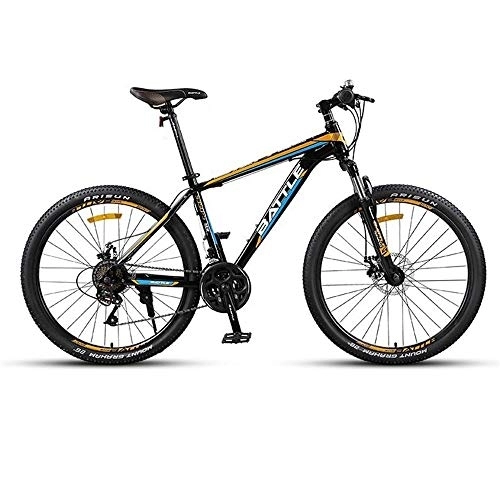 Mountain Bike : Kays Mountain Bike, 26”Men / Women MTB Bicycles, Carbon Steel Frame, Dual Disc Brake Front Suspension, 24-speed (Color : Yellow)
