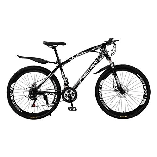 Mountain Bike : Kays Mountain Bike Mens / women Bicycles, Front Suspension And Dual Disc Brake, 26inch Wheels (Color : Black, Size : 24-speed)