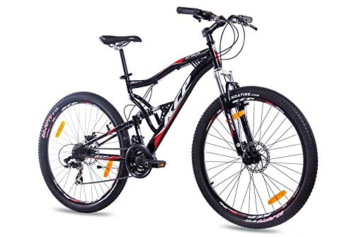 Mountain Bike : KCP Attack 27.5-inch unisex mountain bike with 21 gears Shimano TX, black