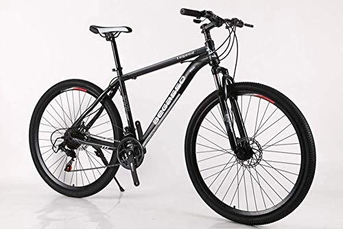 Mountain Bike : KFDQ Bike Bicycle Outdoor Cycling Fitness Portable Bicycle, Road Bike, 29 inch Mountain Bikes, High-Carbon Steel Hardtail Mountain Bike, Men Women Student Variable Speed Bike, Black Gray