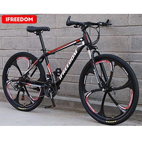 Mountain Bike : KiyomiQvQ 26 Inch Men's Mountain Bikes, High-carbon Steel Hardtail Mountain Bike Men'S And Women'S Road Bikes Travel Outdoor Bicycle Student Bicycle Double Shock Disc Brake Speed Adjustable Bicycle