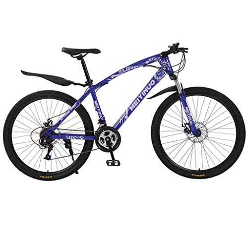 Mountain Bike : KiyomiQvQ Mountain Bike Bicycle, 21 Speed 26 inch High Carbon Steel Off-Road Bike, Full Suspension Bikes, Dual Disc Brake Men's Womens Mountain Bike