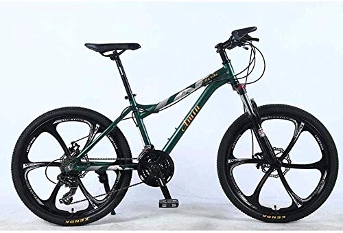 Mountain Bike : KRXLL 24 Inch 24-Speed Mountain Bike For Adult Lightweight Aluminum Alloy Full Frame Wheel Front Suspension Female Off-Road Student Shifting Adult-Green_C