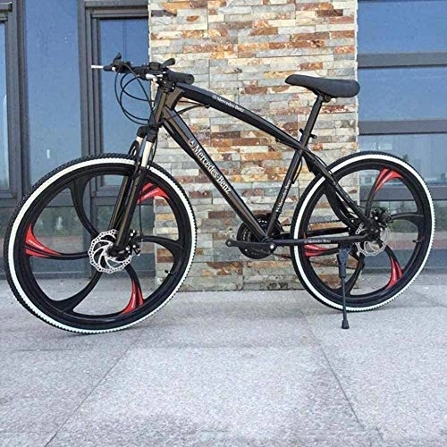 Mountain Bike : KRXLL Bicycle 26 Inch Mountain Bikes High-Carbon Steel Hard Tail Mountain Bicycle Lightweight Bicycle With Adjustable Seat Double Disc Brake Bike-A