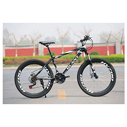 Mountain Bike : KXDLR 21-30 Speeds Mountain Bike 26 Inches Spoke Wheel Fork Suspension Dual Disc Brake MTB Tire Bicycle, Black, 24 Speed