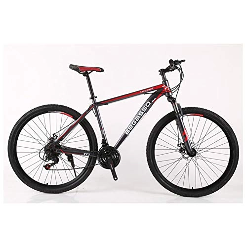 Mountain Bike : KXDLR Mountain Bike 21-30 Speeds Mens Hard-Tail Mountain Bike 26" Tire And 17 Inch Frame Fork Suspension with Bicycle Dual Disc Brake, Red, 24 Speed