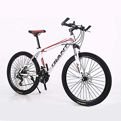 Mountain Bike : L&WB Adult Mountain Bikes 26-Inch Steel Carbon Mountain Trail Bike High Carbon Steel Full Spring Frame Bicycles, C, 24speed