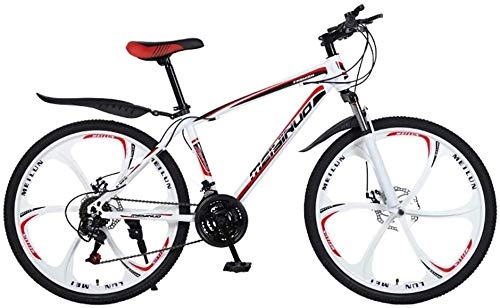 Mountain Bike : LAMTON 26-Inch Mountain Bike Bicycle Cycling Mountain Bike ATV for Adult Students To Go To School To Play Outskirts Speed Shift 21 / 24 / 27 (Color : White 01, Size : 21 speed)