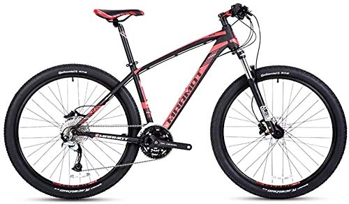 Mountain Bike : LAMTON 27-Speed Mountain Bikes, Men's Aluminum 27.5 Inch Hardtail Mountain Bike, All Terrain Bicycle with Dual Disc Brake, Adjustable Seat (Color : Black)