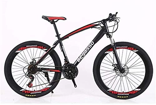 Mountain Bike : LAMTON Bicycle 26" Mountain Bike 21-30 Speeds High-Carbon Steel Frame Shock Absorption Mountain Bicycle City Commuter Bicycle Perfect for Road Or Dirt Trail Touring (Color : Black)