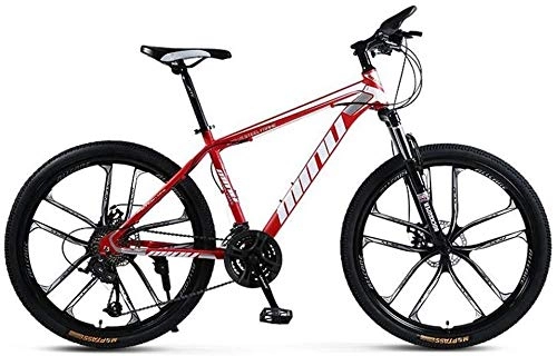 Mountain Bike : LAMTON Hardtail Mountain Bikes, 26 Inch Sports Leisure Road Bikes Boys' Cycling Bicycle for Sports Outdoor Cycling Travel Work Out and Commuting (Color : Red White, Size : 30 speed)