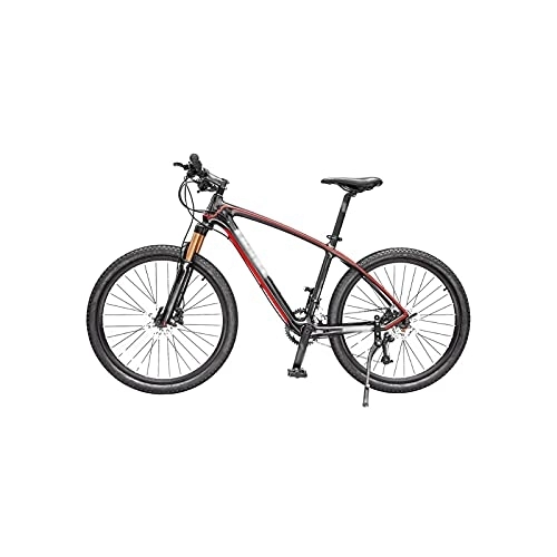 Mountain Bike : LANAZU Adult Bicycle, Carbon Fiber Variable Speed Mountain Bike, Off-road Racing Pneumatic Shock Absorption, Suitable for Adults, Students (Red 27_29)