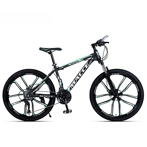Mountain Bike : LapooH 26 Inch Mountain Bike for Men Women Aluminum Alloy Frame 21 / 24 / 27 Speed Mens Bicycle, Front and Rear Disk Brake Men Outdoor Bikes, G, 24 speed
