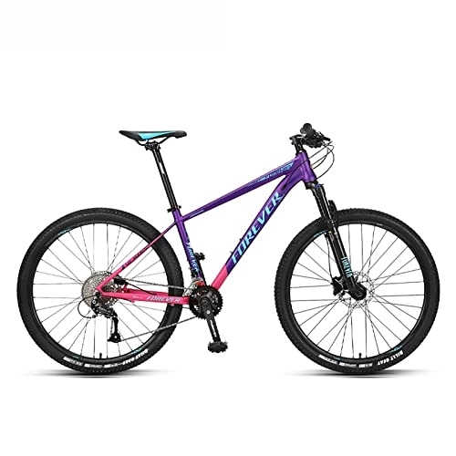 Mountain Bike : LapooH 27.5 inch Professional Racing Bike, Mountain Bike for Women Adult Aluminum Alloy Frame 18-Speed Off-Road Variable Speed Bicycle, Purple, 27.5 Inches