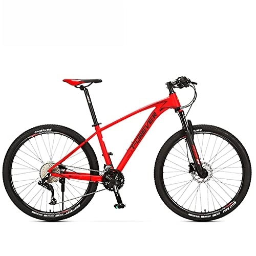 Mountain Bike : LapooH 33 Inches Mountain Bike Professional Racing Bike, Male and Female Adult Double Shock-Absorbing Variable Speed Bicycle Flexible Change of Speed Gears, Red, 27.5 Inches