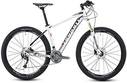 Mountain Bike : LAZNG Mountain Bikes, 27.5 Inch Big Tire Hardtail Mountain Bike, Aluminum 27 Speed Mountain Bike, Men's Bike for a Path, Trail & Mountains (Color : White)
