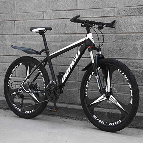 Mountain Bike : LAZNG Variable Speed Mens MTB, Hardtail Mountain Bikes Off-road Damping City Road Bicycle for Sports Outdoor Cycling Travel Work Out and Commuting (Color : Black White, Size : 27 Speed)