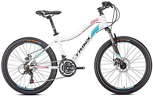 Mountain Bike : LAZNG Womens Mountain Bikes 21-Speed Dual Disc Brake Mountain Trail Bike Front Suspension Hardtail Mountain Bike Adult Bicycle City Commuter Bicycle Perfect for Road Or Dirt Trail Touring