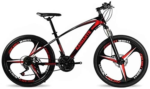 Mountain Bike : LBWT 26 Inches Mountain Bike, Student Off-Road Bicycles, 21 / 24 / 27 Speed, High-Carbon Steel Frame, 3-Spoke Wheels, With Disc Brakes And Suspension Fork, Gifts (Color : Red, Size : 21 Speed)
