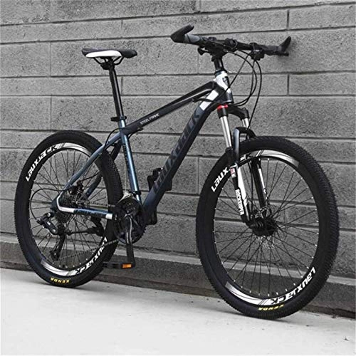 Mountain Bike : LBWT Adults Outdoor Off-Road Cycling, 26 Inch Mountain Bike, Steel Frame, Double Disc Brake, Gifts (Color : Black Ash, Size : 21 speed)