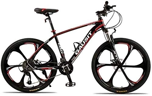 Mountain Bike : LBWT Student Off-road Bicycles, 26Inch Mountain Trail Bike, High Carbon Steel, 24 / 27 / 30 Speeds, 6-Spoke Wheels, Aluminum Frame, With Disc Brakes And Suspension Fork (Color : Red, Size : 24 Speed)