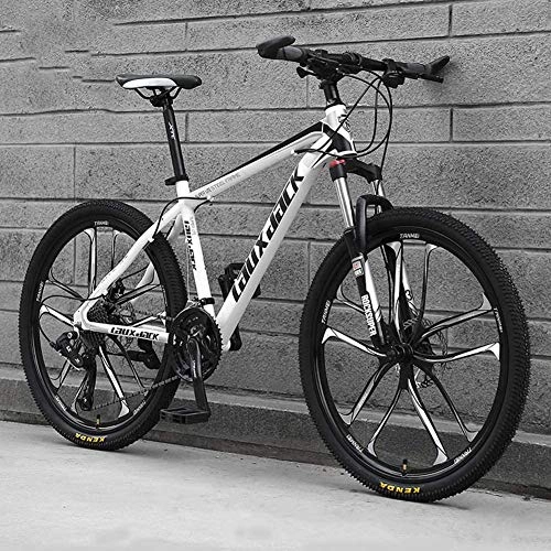 Mountain Bike : LBYLYH 26"Mountain Bike For Adults, 21 / 24 / 27 / 30-Gear High Carbon Steel Full Suspension Frames, Suspension Forks, Disc Brake Hardtail, B2, 24 Speeds