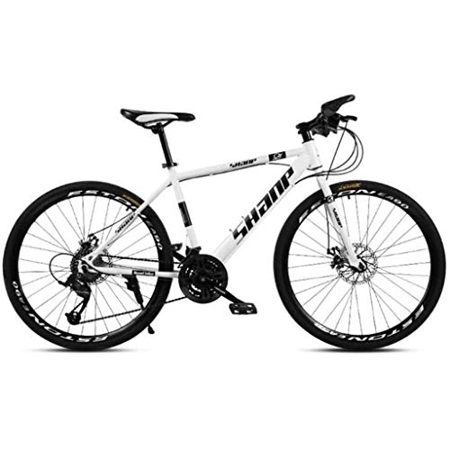Mountain Bike : LC2019 26 Inch Mountain Bike For Adults City Road Bicycle Off-road Variable Speed City Bike Racing For Male And Female Students (Color : White, Size : 24 speed)