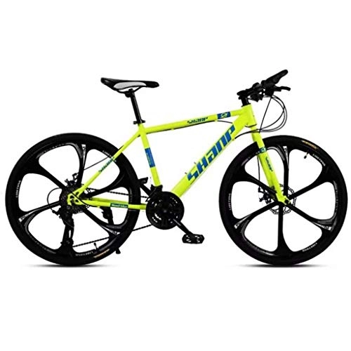 Mountain Bike : LC2019 Adult Mountain Bike 26 Inch Double Disc Brake, Gearshift Bicycle, Hardtail Mountain Bike With 6 Cutter And Carbon Steel (Color : 27-stage shift, Size : 26inches)