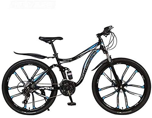 Mountain Bike : Leifeng Tower Lightweight Mountain Bike 26 Inch Bicycle, Carbon Steel MTB Bike Full Suspension, Double Disc Brake Inventory clearance (Color : B, Size : 27 speed)