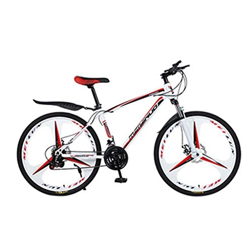 Mountain Bike : LIL 26 Inch Adult Mountain Bike 21-Speed Gear Shift Road Bike Mountain Trail Bike High Carbon Steel Frame Dual Disc Brakes Outroad Bicycles with dual suspension frame, Fender, Adjustable Seat (D)